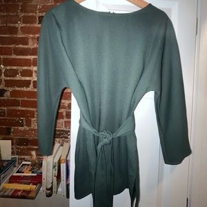 Club Monaco dark green cinched waist top